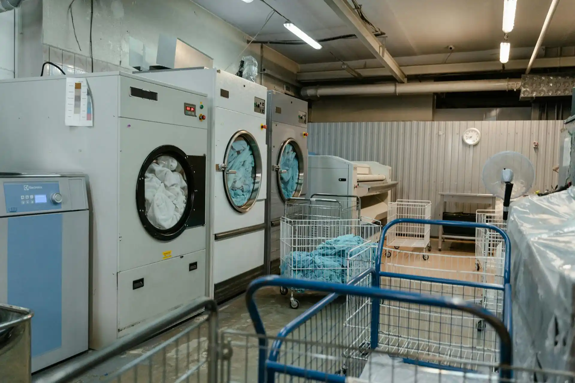 Laundry machines in a laundromat